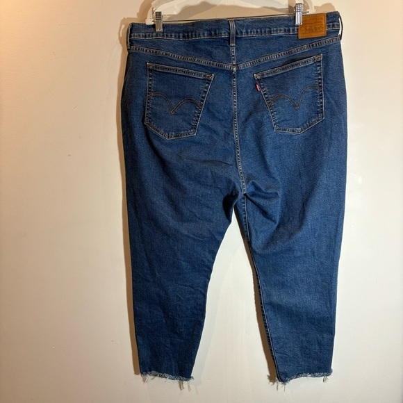 LEVI’S Sz 24W Wedgie  Skinny Chewed Hem Button Fly Mid-Washer High Rise Jeans - Picture 7 of 12